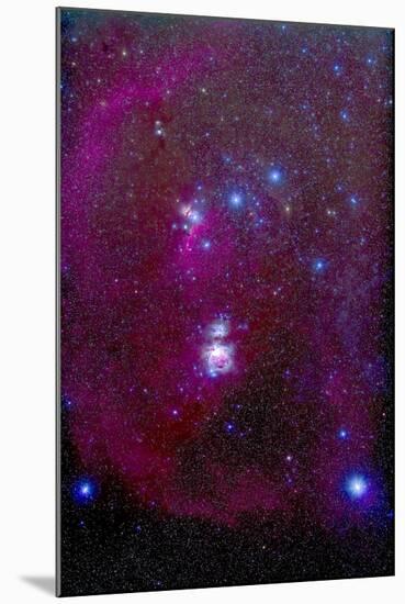 The Orion Nebula, Belt of Orion, Sword of Orion and Nebulosity-null-Mounted Photographic Print