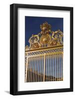 The ornate golden entrance gates to the Chateau Versailles on the outskirts of Paris, France-Paul Dymond-Framed Photographic Print