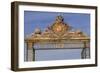 The ornate golden entrance gates to the Chateau Versailles on the outskirts of Paris, France-Paul Dymond-Framed Photographic Print