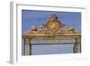 The ornate golden entrance gates to the Chateau Versailles on the outskirts of Paris, France-Paul Dymond-Framed Photographic Print