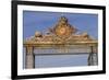 The ornate golden entrance gates to the Chateau Versailles on the outskirts of Paris, France-Paul Dymond-Framed Photographic Print