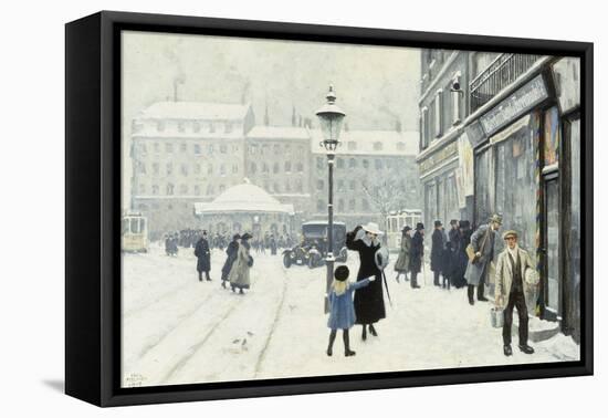 The Osterbrogade in Winter, 1918-Paul Gustav Fischer-Framed Stretched Canvas