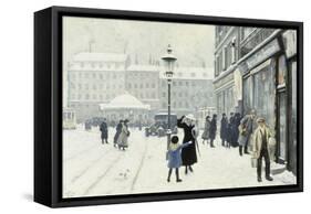 The Osterbrogade in Winter, 1918-Paul Gustav Fischer-Framed Stretched Canvas