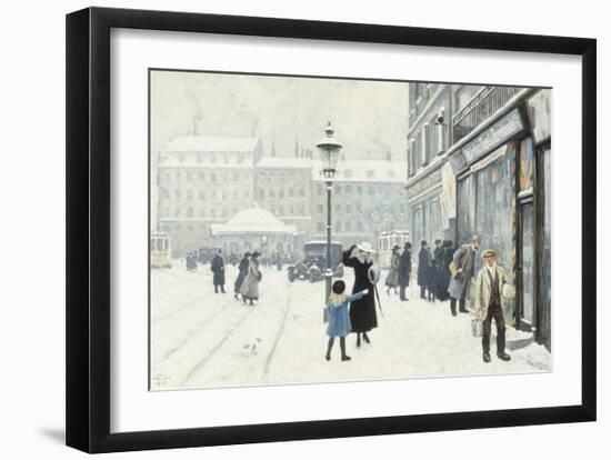 The Osterbrogade in Winter-Paul Fischer-Framed Giclee Print