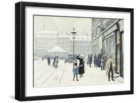 The Osterbrogade in Winter-Paul Fischer-Framed Giclee Print