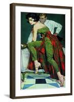 The Other Wife - Saturday Evening Post "Men at the Top", January 30, 1960 pg.31-Bob Me Ginnis-Framed Giclee Print