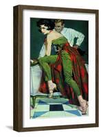 The Other Wife - Saturday Evening Post "Men at the Top", January 30, 1960 pg.31-Bob Me Ginnis-Framed Giclee Print