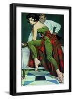 The Other Wife - Saturday Evening Post "Men at the Top", January 30, 1960 pg.31-Bob Me Ginnis-Framed Giclee Print
