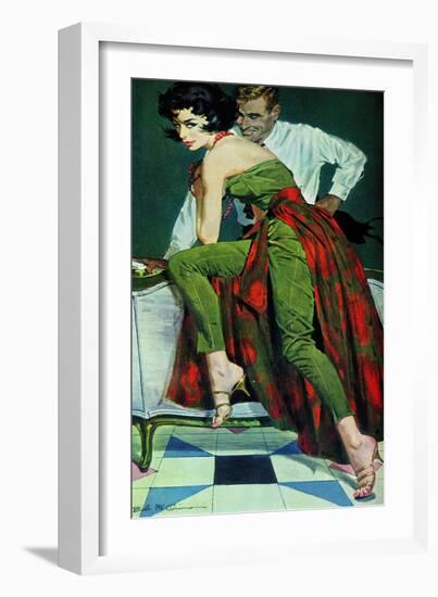 The Other Wife - Saturday Evening Post "Men at the Top", January 30, 1960 pg.31-Bob Me Ginnis-Framed Giclee Print