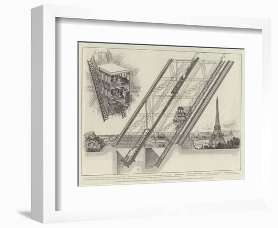 The Otis Elevator in the Eiffel Tower of the Paris Exhibition-null-Framed Giclee Print