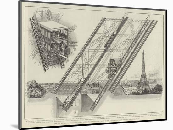 The Otis Elevator in the Eiffel Tower of the Paris Exhibition-null-Mounted Giclee Print