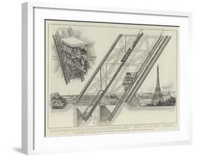 The Otis Elevator in the Eiffel Tower of the Paris Exhibition-null-Framed Giclee Print