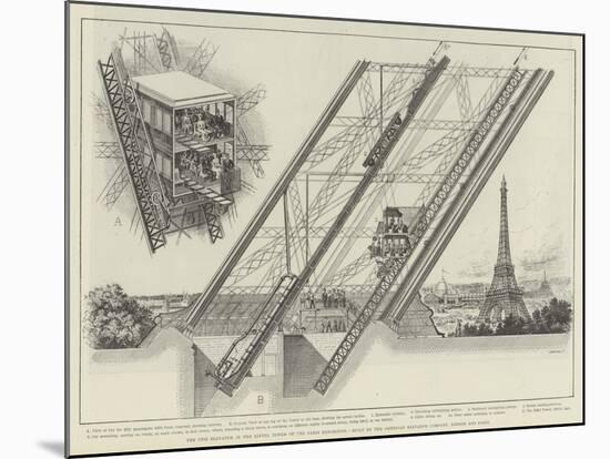 The Otis Elevator in the Eiffel Tower of the Paris Exhibition-null-Mounted Giclee Print