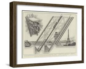 The Otis Elevator in the Eiffel Tower of the Paris Exhibition-null-Framed Giclee Print