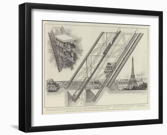 The Otis Elevator in the Eiffel Tower of the Paris Exhibition-null-Framed Giclee Print