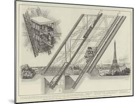 The Otis Elevator in the Eiffel Tower of the Paris Exhibition-null-Mounted Giclee Print