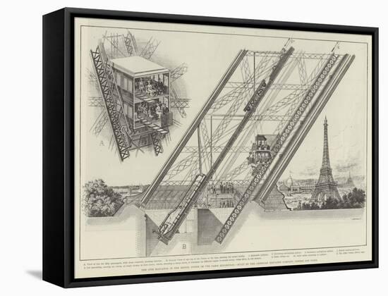 The Otis Elevator in the Eiffel Tower of the Paris Exhibition-null-Framed Stretched Canvas