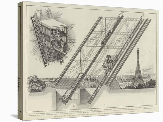 The Otis Elevator in the Eiffel Tower of the Paris Exhibition-null-Stretched Canvas