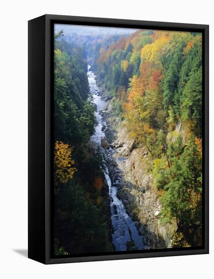 The Ottauquechee River, Quechee Gorge, Vermont, USA-Fraser Hall-Framed Stretched Canvas