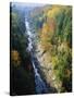The Ottauquechee River, Quechee Gorge, Vermont, USA-Fraser Hall-Stretched Canvas