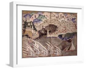 The Ottoman Fleet Blocking the Port of Marseille in 1454-Nasuh Al-silahi-Framed Giclee Print