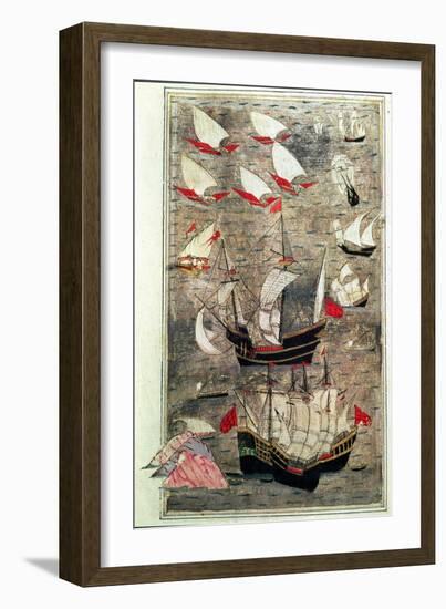 The Ottoman Fleet of Tarik-Y Bayezid-null-Framed Giclee Print