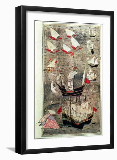 The Ottoman Fleet of Tarik-Y Bayezid-null-Framed Giclee Print