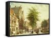 The Oude Zijds Voorburgwal in Amsterdam-Cornelis Springer-Framed Stretched Canvas