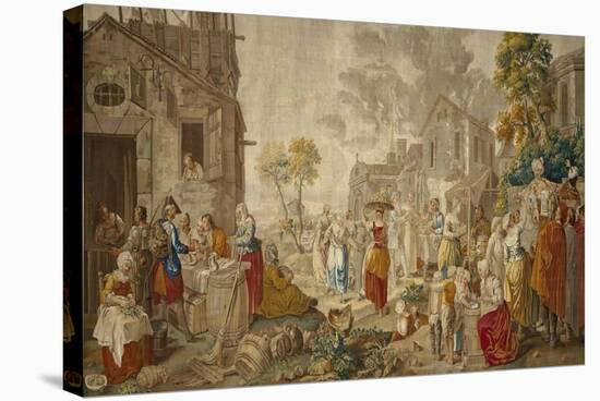 The Outdoor Market, from Village Festivals, 1775-89-Etienne Jeaurat-Stretched Canvas