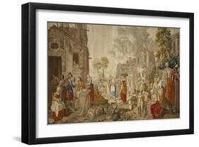 The Outdoor Market, from Village Festivals, 1775-89-Etienne Jeaurat-Framed Giclee Print