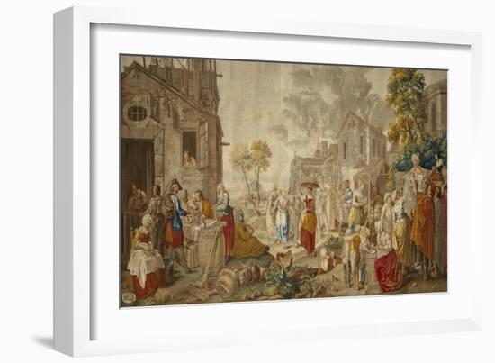 The Outdoor Market, from Village Festivals, 1775-89-Etienne Jeaurat-Framed Giclee Print