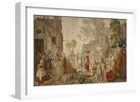 The Outdoor Market, from Village Festivals, 1775-89-Etienne Jeaurat-Framed Giclee Print