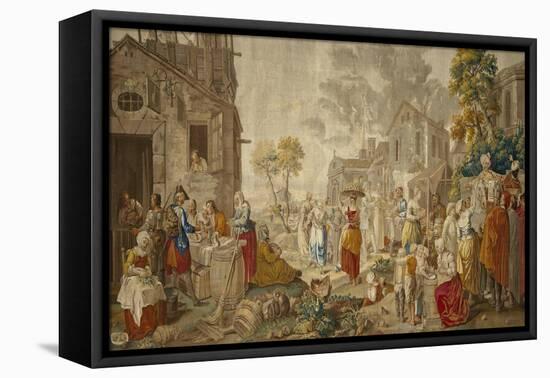 The Outdoor Market, from Village Festivals, 1775-89-Etienne Jeaurat-Framed Stretched Canvas