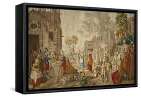 The Outdoor Market, from Village Festivals, 1775-89-Etienne Jeaurat-Framed Stretched Canvas