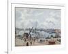 The Outer Harbour of Le Havre, Quai De Southampton, the Honfleur Boat Leaving the Harbour, 1903-Camille Pissarro-Framed Giclee Print