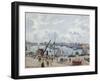 The Outer Harbour of Le Havre, Quai De Southampton, the Honfleur Boat Leaving the Harbour, 1903-Camille Pissarro-Framed Giclee Print