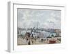 The Outer Harbour of Le Havre, Quai De Southampton, the Honfleur Boat Leaving the Harbour, 1903-Camille Pissarro-Framed Giclee Print