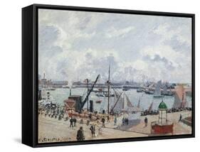 The Outer Harbour of Le Havre, Quai De Southampton, the Honfleur Boat Leaving the Harbour, 1903-Camille Pissarro-Framed Stretched Canvas