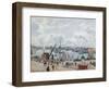 The Outer Harbour of Le Havre, Quai De Southampton, the Honfleur Boat Leaving the Harbour, 1903-Camille Pissarro-Framed Giclee Print