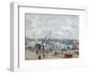 The Outer Harbour of Le Havre, Quai De Southampton, the Honfleur Boat Leaving the Harbour, 1903-Camille Pissarro-Framed Giclee Print