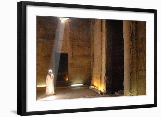 The Outer Hypostyle Hall in the Temple of Hathor, Dendera Necropolis, Qena-Tony Waltham-Framed Photographic Print