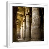The Outer Hypostyle Hall in the Temple of Hathor, Dendera Necropolis, Qena-Tony Waltham-Framed Photographic Print