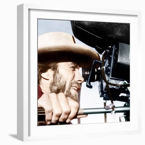 THE OUTLAW JOSEY WALES, actor-director Clint Eastwood, on set, 1976-null-Framed Photo