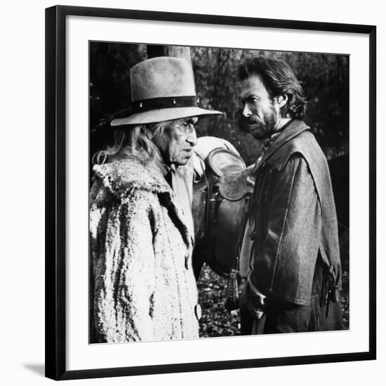 The Outlaw Josey Wales, Chief Dan George, Clint Eastwood, 1976-null-Framed Premium Photographic Print