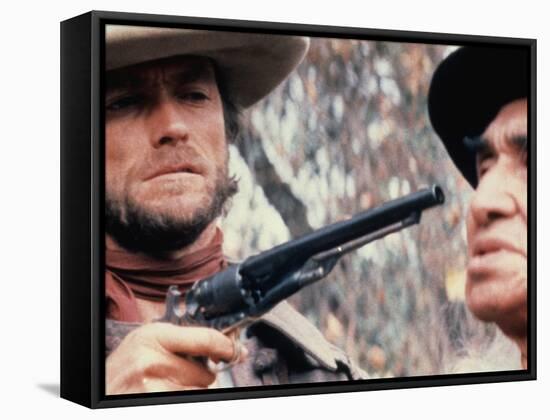 The Outlaw Josey Wales, Clint Eastwood, Chief Dan George, 1976-null-Framed Stretched Canvas