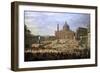 The Output of the Duke of Choiseul (1719-1785) of St. Peter's Square in Rome-Giovanni Paolo Pannini-Framed Giclee Print