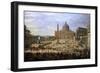 The Output of the Duke of Choiseul (1719-1785) of St. Peter's Square in Rome-Giovanni Paolo Pannini-Framed Giclee Print