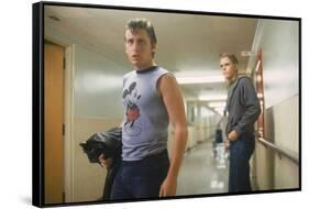THE OUTSIDERS, 1982 directed by FRANCIS FORD COPPOLA Emilio Estevez andThomas C. Howell (photo)-null-Framed Stretched Canvas