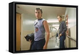 THE OUTSIDERS, 1982 directed by FRANCIS FORD COPPOLA Emilio Estevez andThomas C. Howell (photo)-null-Framed Stretched Canvas