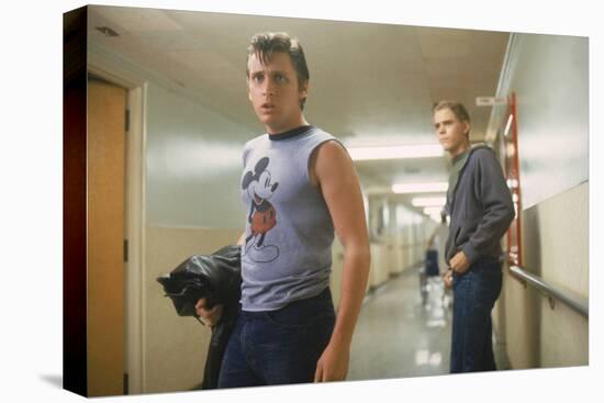 THE OUTSIDERS, 1982 directed by FRANCIS FORD COPPOLA Emilio Estevez andThomas C. Howell (photo)-null-Stretched Canvas